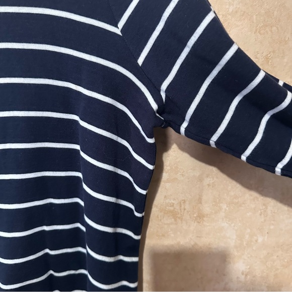Chico's The Ultimate Tee Size 3 U.S. XL Navy White Striped 100% Pima Cotton - Picture 8 of 9
